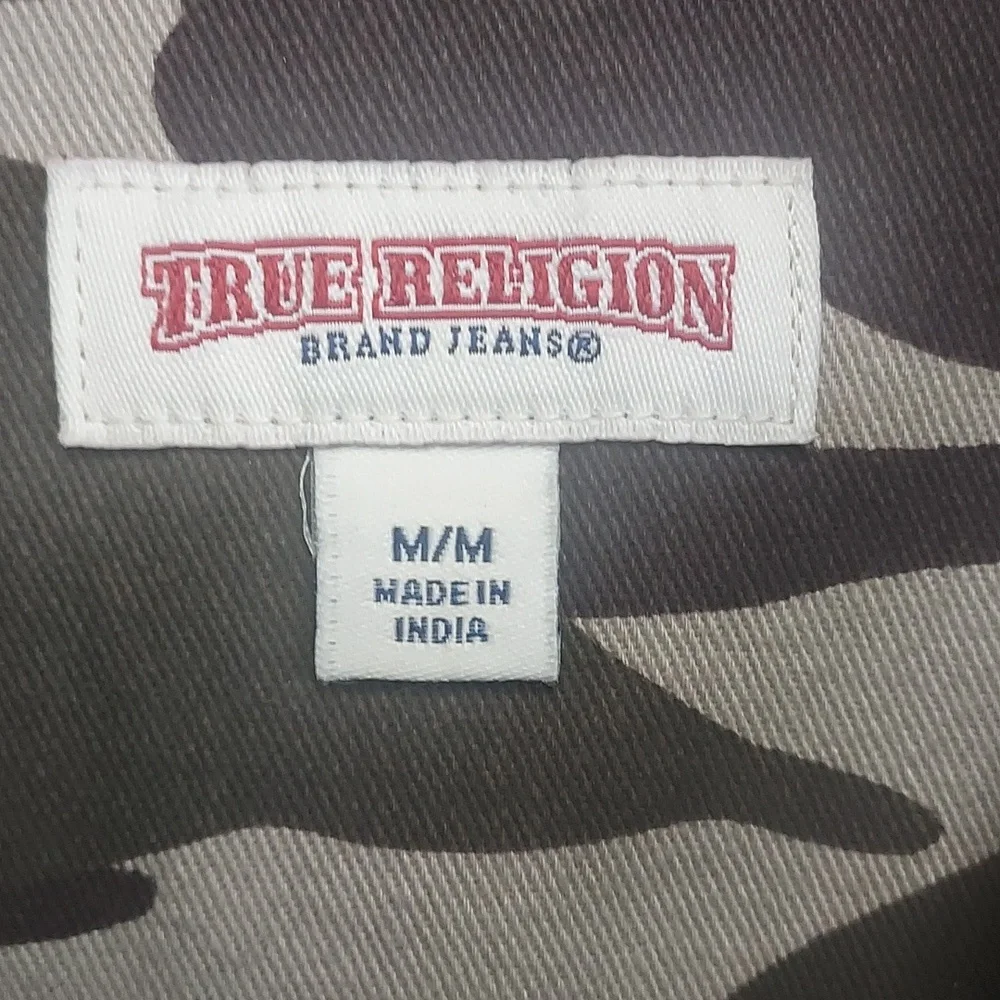 True Religion Womens Olive Camo Military Jacket Size Medium‎